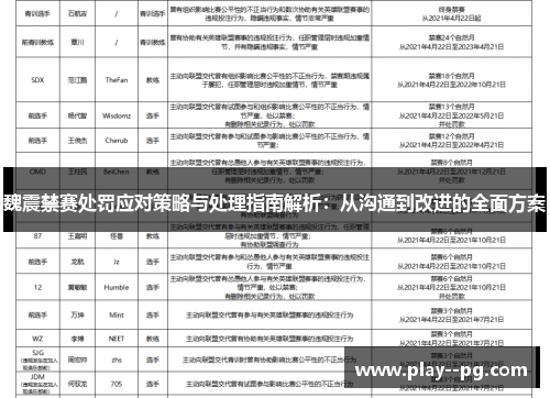 魏震禁赛处罚应对策略与处理指南解析：从沟通到改进的全面方案